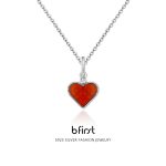 925 sterling silver love pendant necklace, inlaid with heart-shaped agate, exquisite collarbone chain, versatile and fashionable, the first choice for elegant jewelry!