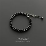 Men’s titanium steel bracelet, full of high-end sense, simple and generous, trendy personality, hip-hop retro bracelet, fashionable new choice!