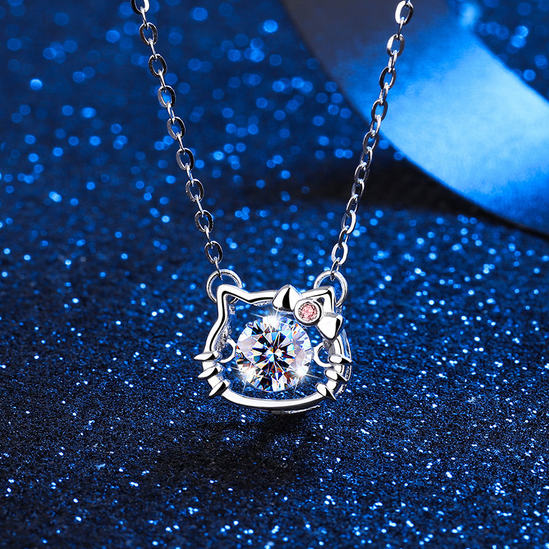 S925 Silver Smart Hello Kitty Cat Necklace: Fresh and Sweet, Lock Your Girly Heart